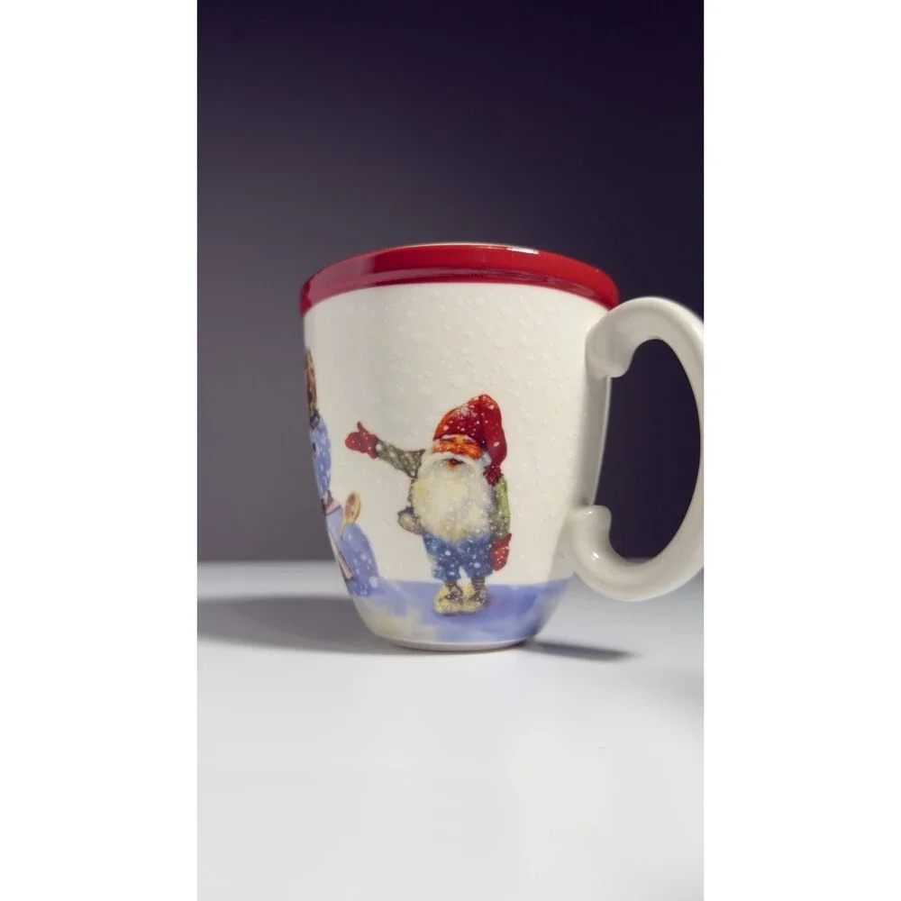 Williams Sonoma Nordic Elf Mug Stoneware Complete Snowman